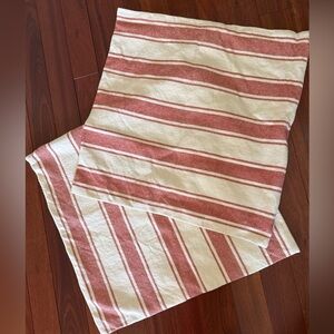 Pottery Barn Pillow Covers 2 Euro Ticking Red Wide Stripe  Textured Heavy Fabric